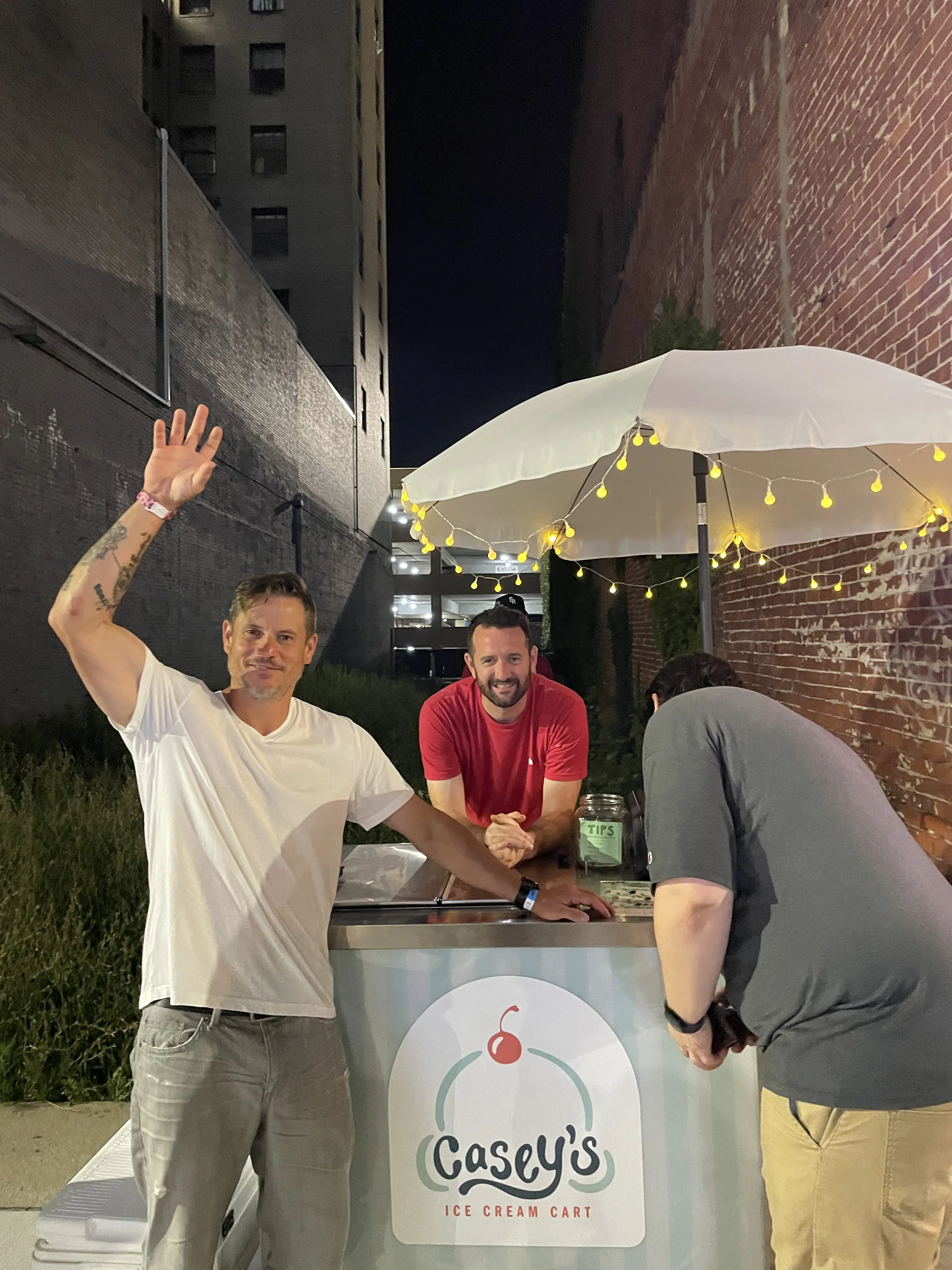 customers enjoying ice cream