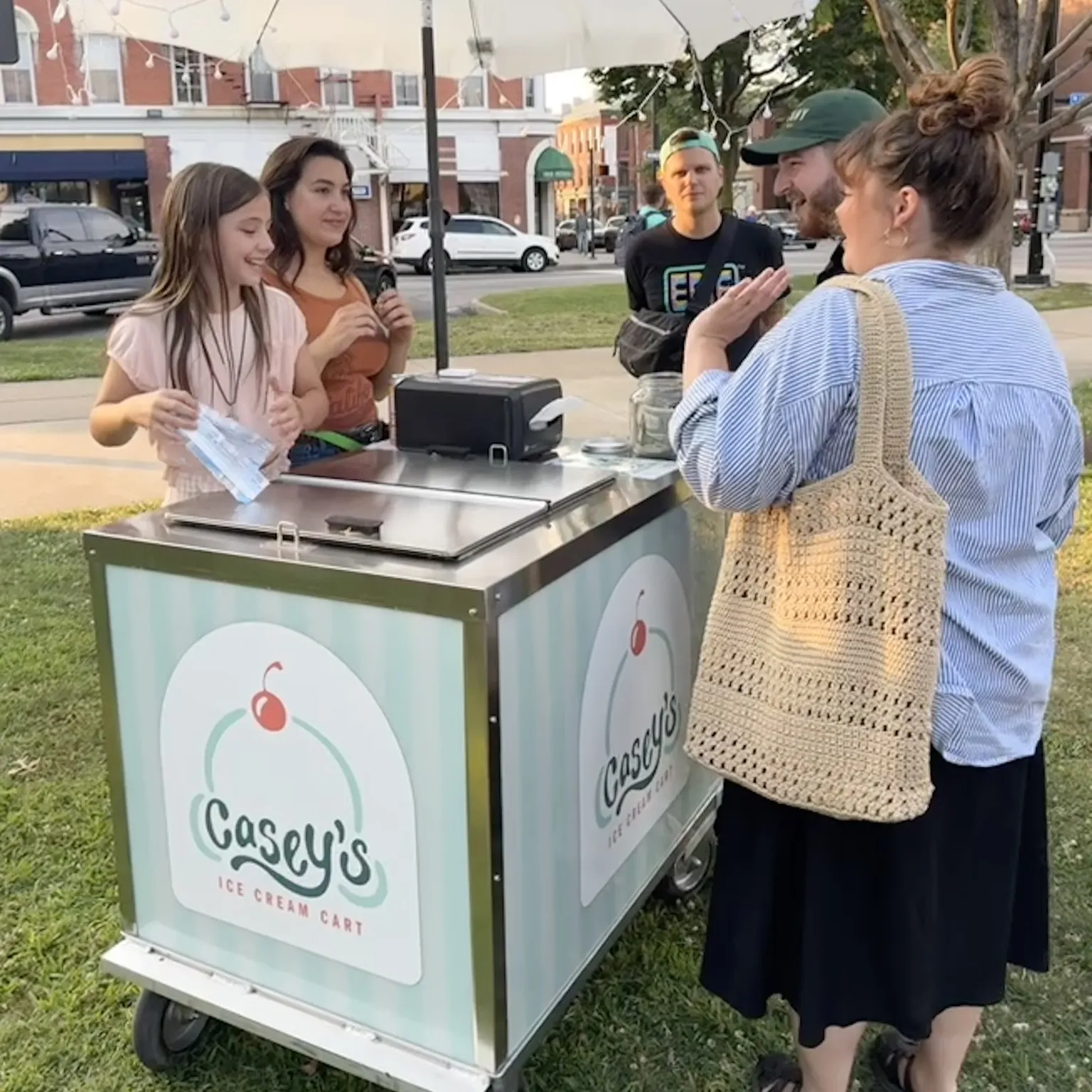 Casey serving ice cream